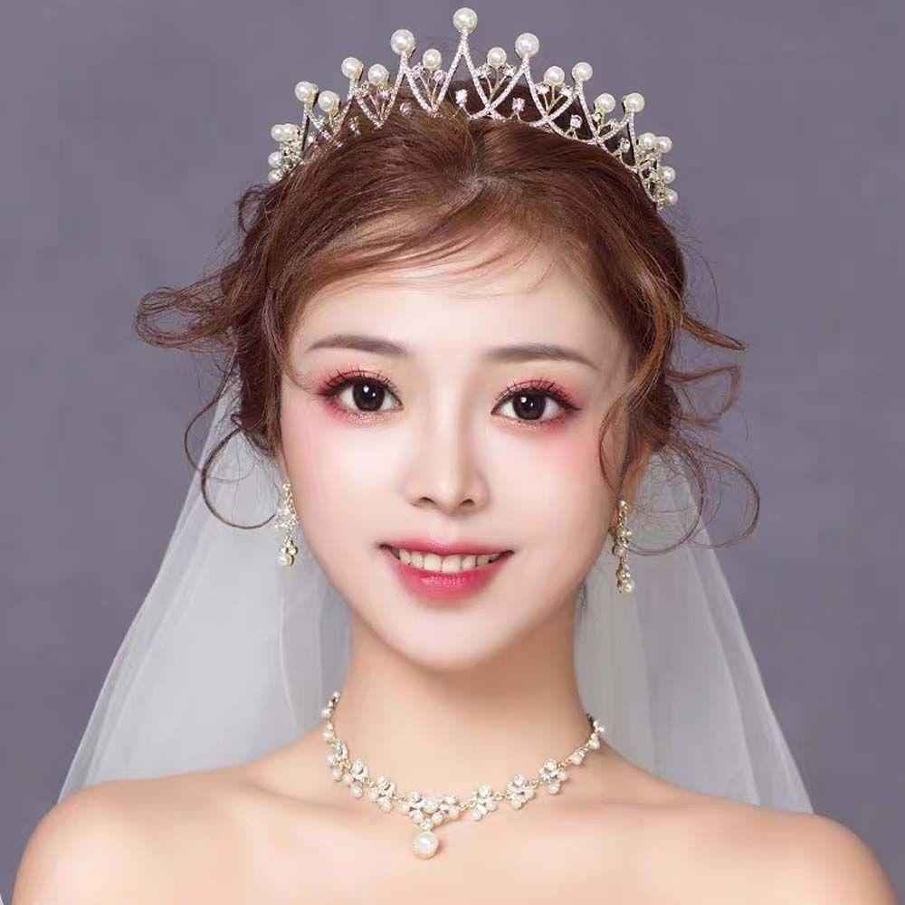 AROMA Vương Miện Hợp Kim Đính Đá Xinh Xắn Cho Cô Dâu
