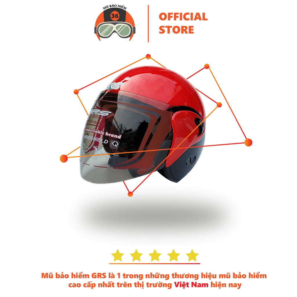 Mũ bảo hiểm ¾ GRS A318K - nhiều màu
