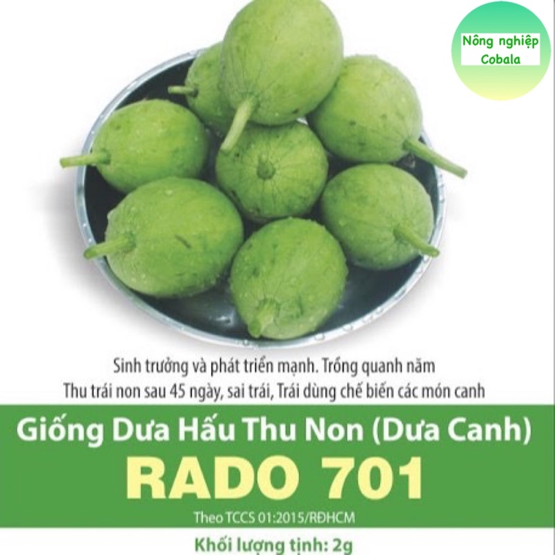 Hạt Giống Dưa Hấu Thu Non, Dưa Canh (RADO701) 3gr