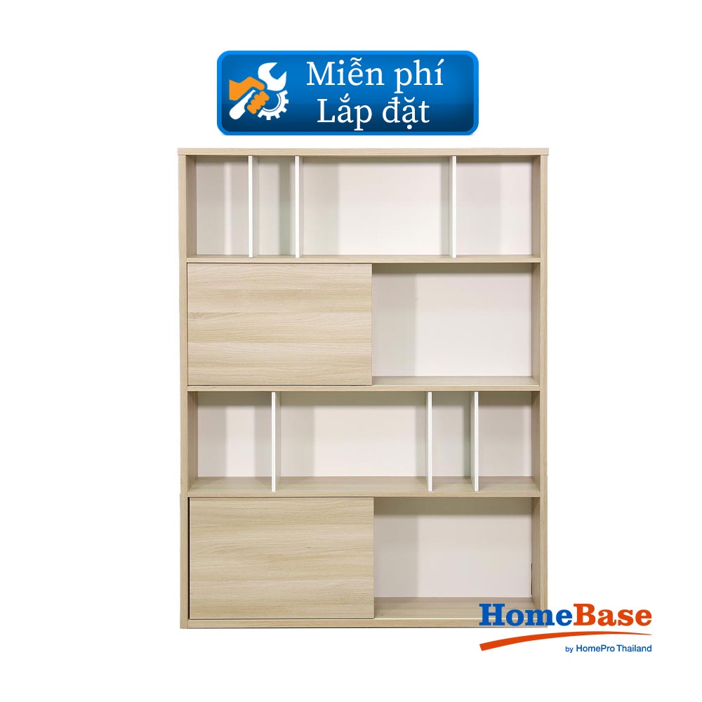 HomeBase FURDINI Kệ bằng gỗ ép nhiều ngăn PULSE Thái Lan W120xH160xD29,5cm màu gỗ sồi/trắng
