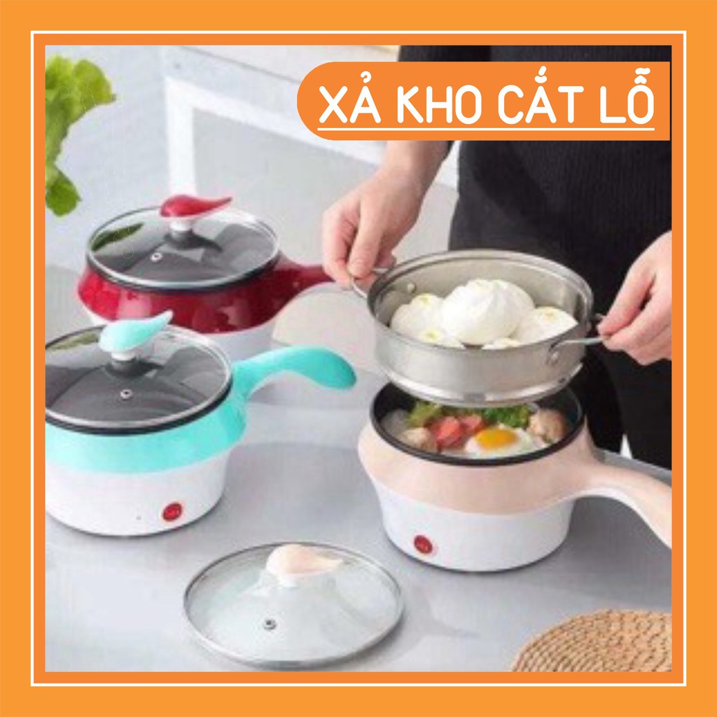 (thanh lý kho) Nồi Đa Năng NSA Siêu Tốc 2 Tầng Kèm Nồi Hấp Lẩu Mini Nấu Mì Tiện Dụng Phù Hợp Sinh Viên (Xanh,18 Cm)