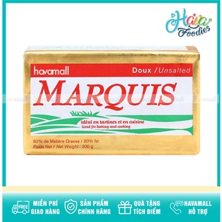 Bơ không muối 80% béo marquis elle & vire 200gr