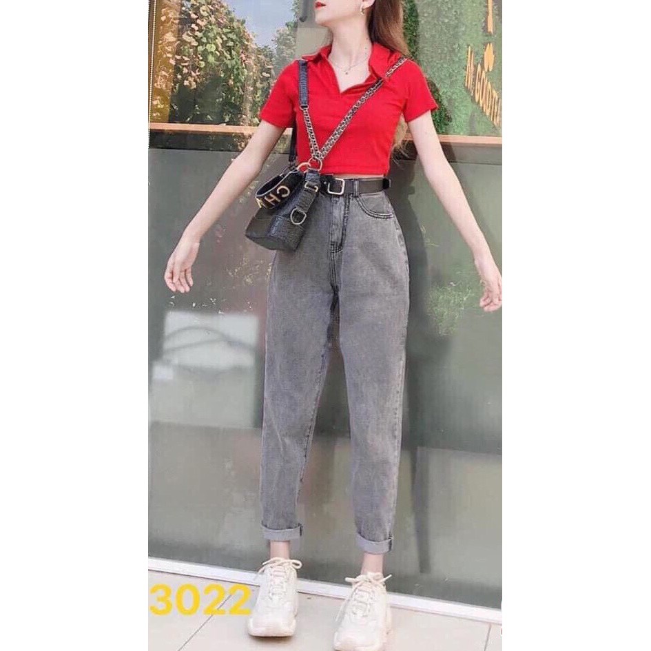 Quần jean baggy trơn chất liệu vải bò denim lên dáng cực yêu - 4BASIC 213