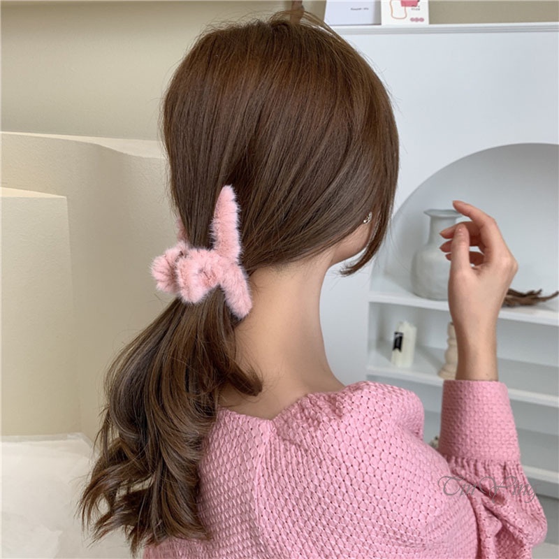 Kẹp tóc móng vuốt GETNOIVAS phủ lông dễ thương dành cho nữ
