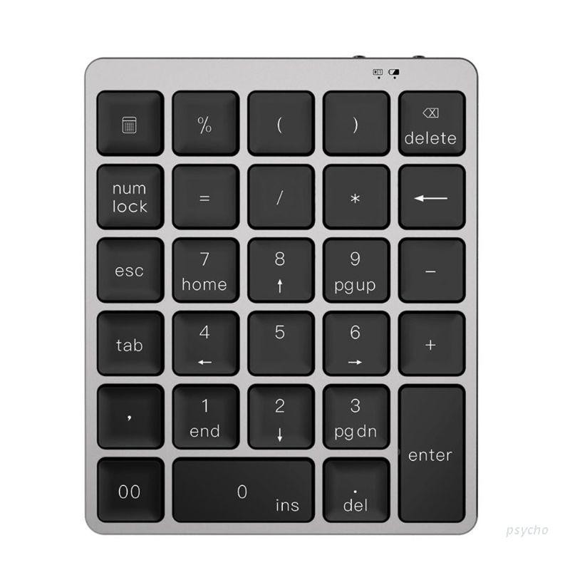 Bàn phím số 28 nút phím hợp kim nhôm siêu mỏng mini không dây bluetooth sạc lại được nhỏ gọn sử dụng tại nhà văn phòng