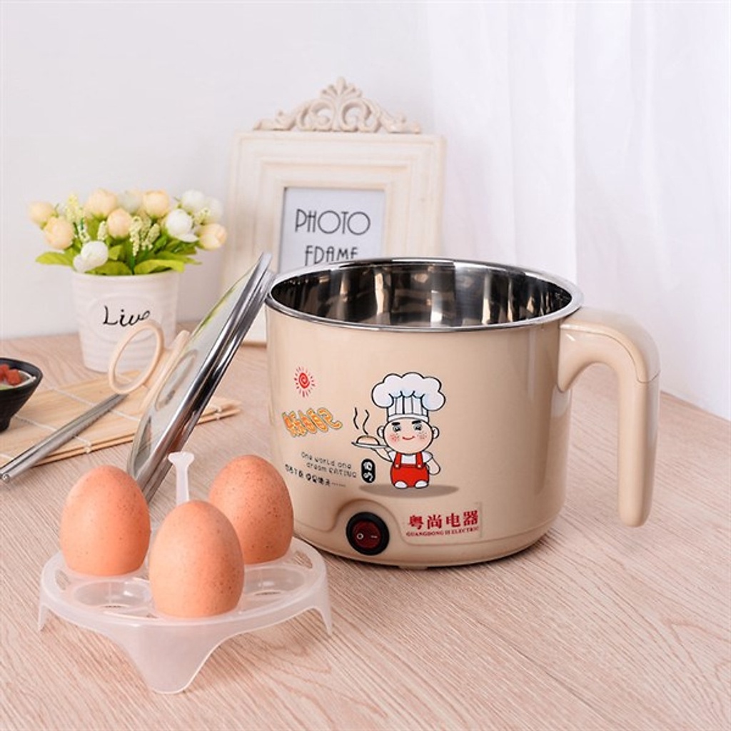 Nồi lẩu điện mini cầm tay có lòng hấp - Ca mỳ điện mini