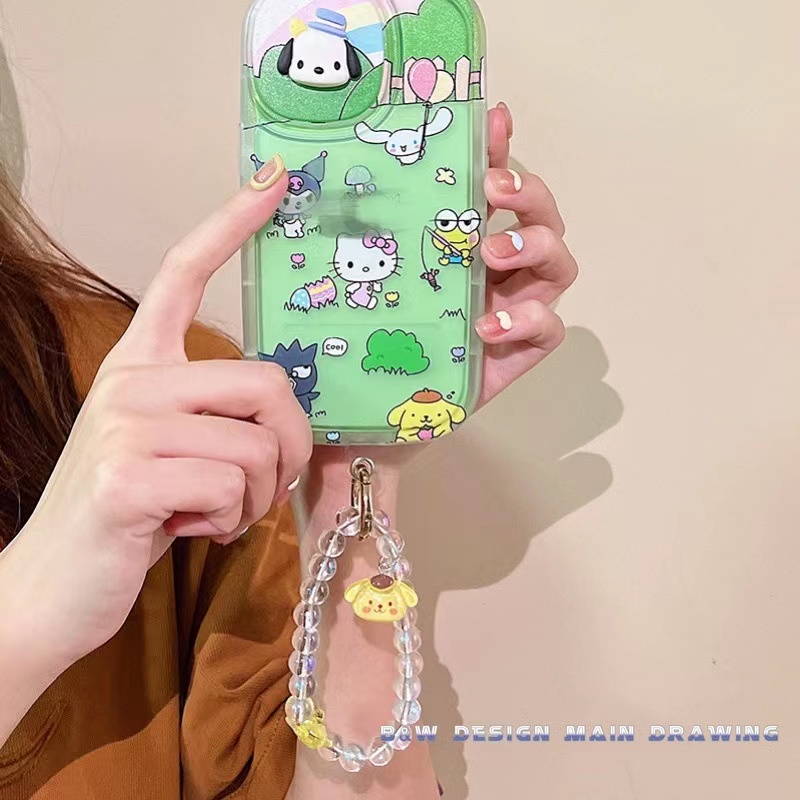 Dây Đeo Điện Thoại Dạng Chuỗi Hạt Sanrio Thông Dụng Thời Trang kpop
