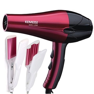 Máy sấy tóc 2 chiều nóng lạnh kemesi+ máy làm tóc sóng nước hàn quốc+ máy dập xù bản to treeson