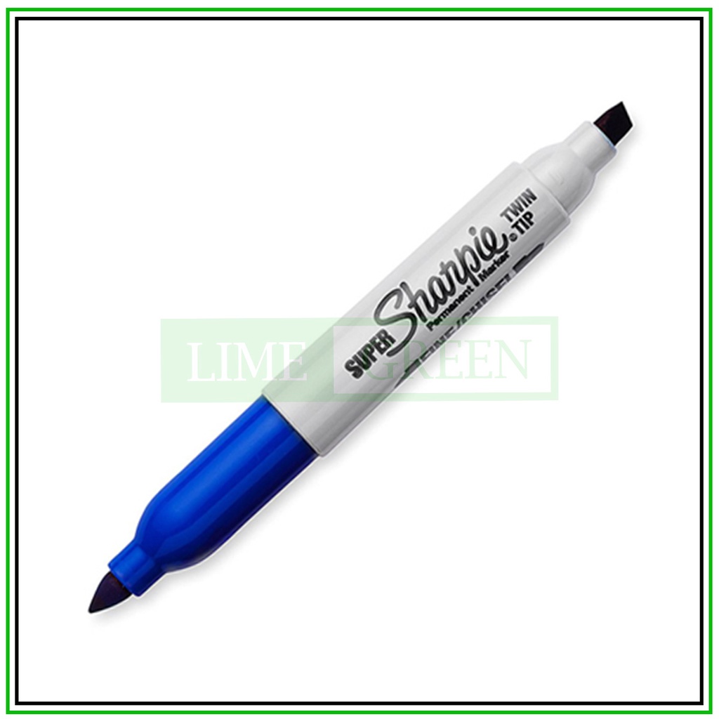 Bút lông dầu 2 đầu ngòi lớn Sharpie Super Twin Tip - Blue (Màu xanh dương)