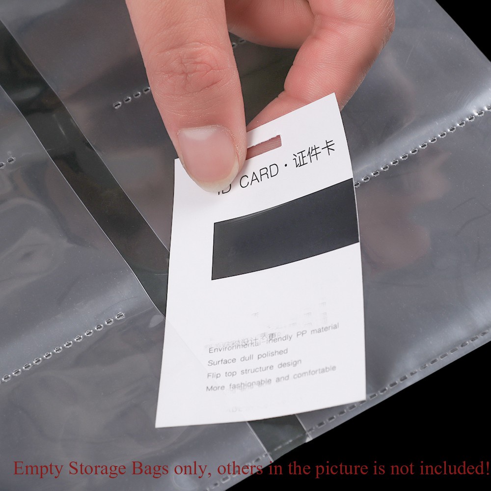 JUNE 2/5Pcs Organization Loose Leaf Storing Id Card Holder Card Package Resealable Transparent Collection Tool Useful Plastic Business Card Pouch Bag