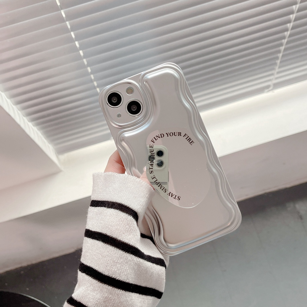 Ốp Điện Thoại Mềm In Hình Sóng Bạc Đẹp Mắt Cho Iphone 12 pro max 11 pro max xs max xr x 13promax 14 pro max 14 plus