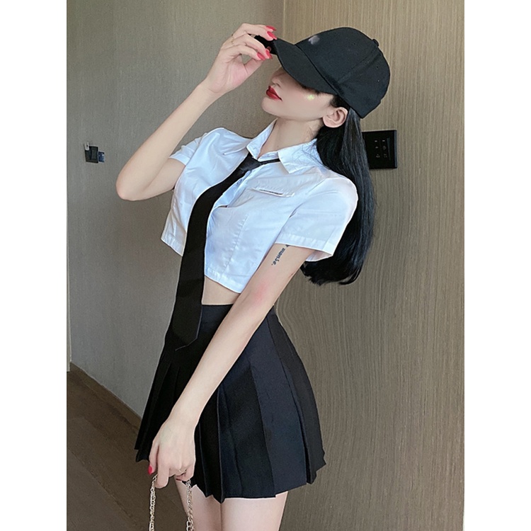 Áo sơmi croptop tay NGẮN và DÀI phong cách cá tính