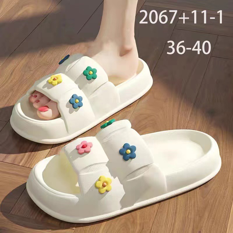 Dép bánh mì nữ kèm họa tiết hàng siêu xinh, siêu dễ thương MSP: 2607 hoa,dâu