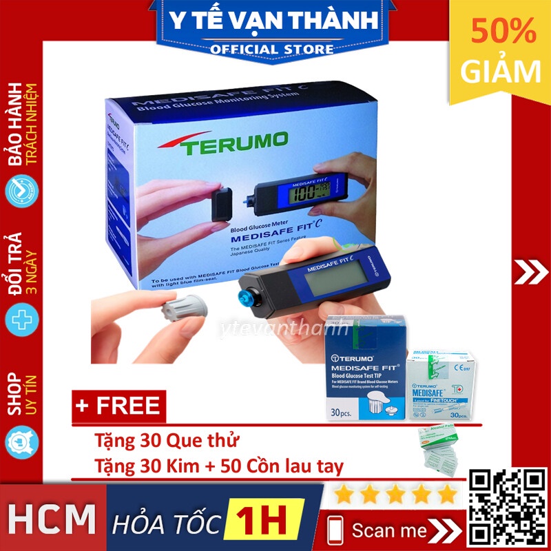 ✅ [TRỌN BỘ] Máy Đo Đường Huyết- Terumo Medisafe Fit C (+ 30 QUE, 30 KIM, CỒN) -VT0607