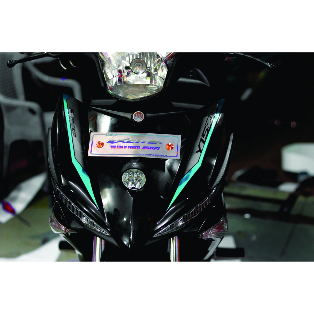 Tem rời Exciter 150. Tem Y15ZR. Xe đen, tem xanh ngọc