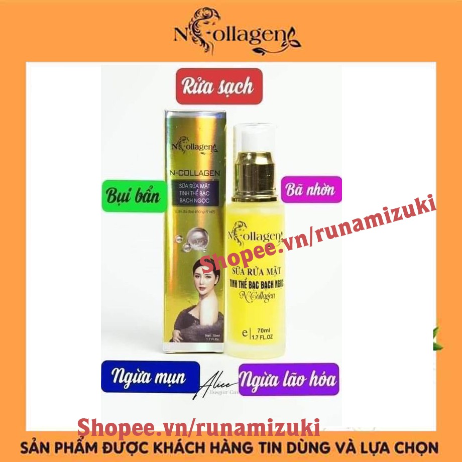 [Bán Chạy] SỮA RỬA MẶT TINH THỂ BẠC BẠCH NGỌC N-COLLAGEN