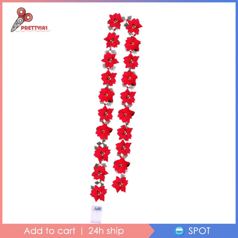 [Prettyia1] Dây Đèn LED 2m Hình Bông Hoa Trang Trí Giáng Sinh