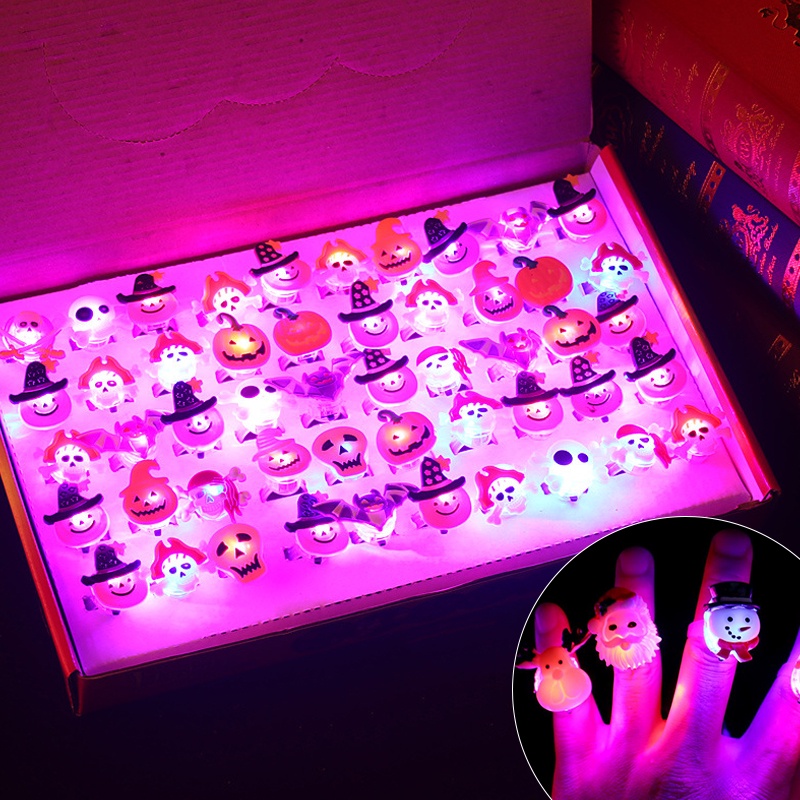Trẻ em độc đáo Đèn LED phát sáng Nhẫn hoạt hình nhiều hình dạng khác nhau Quà tặng đồ chơi Giáng sinh Halloween Gậy Phát Sáng Cổ Vũ Cho Buổi Hòa Nhạc