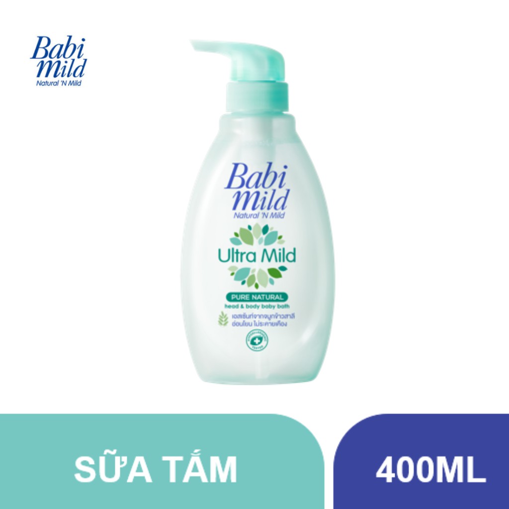 Sữa tắm trẻ em Babi Mild chai 400ml + Tặng 1 Chai 125ml