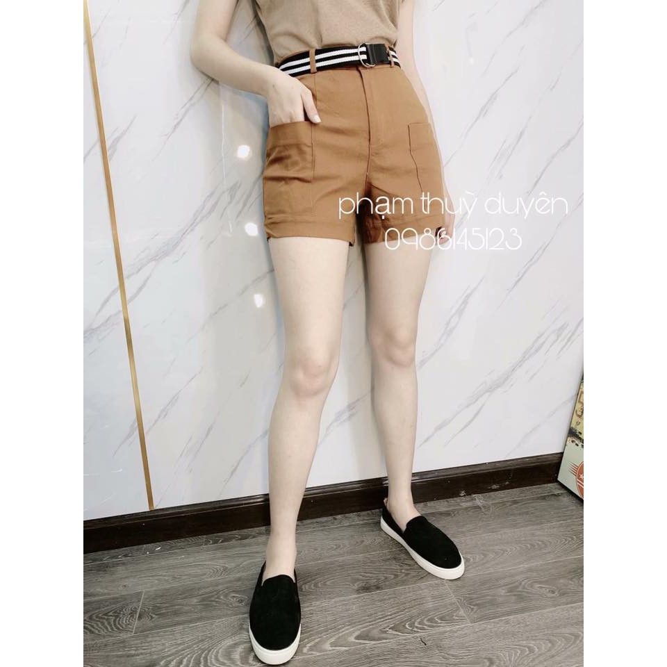 Quần Short Thô 109 Kèm Belt Sọc (Kèm Ảnh Thật)_Xưởng May Quang Anh