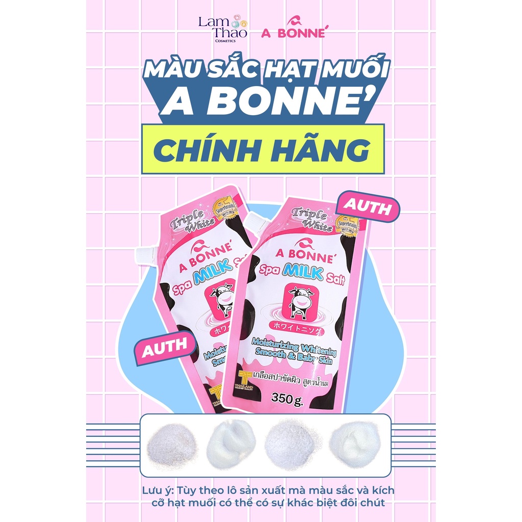 [ Mẫu Mới ] Muối Tắm Tẩy Tế Bào Chết Sữa Bò A Bonne Spa Milk Salt [ Lam Thảo Cosmetics - Sản Phẩm Chính Hãng ]