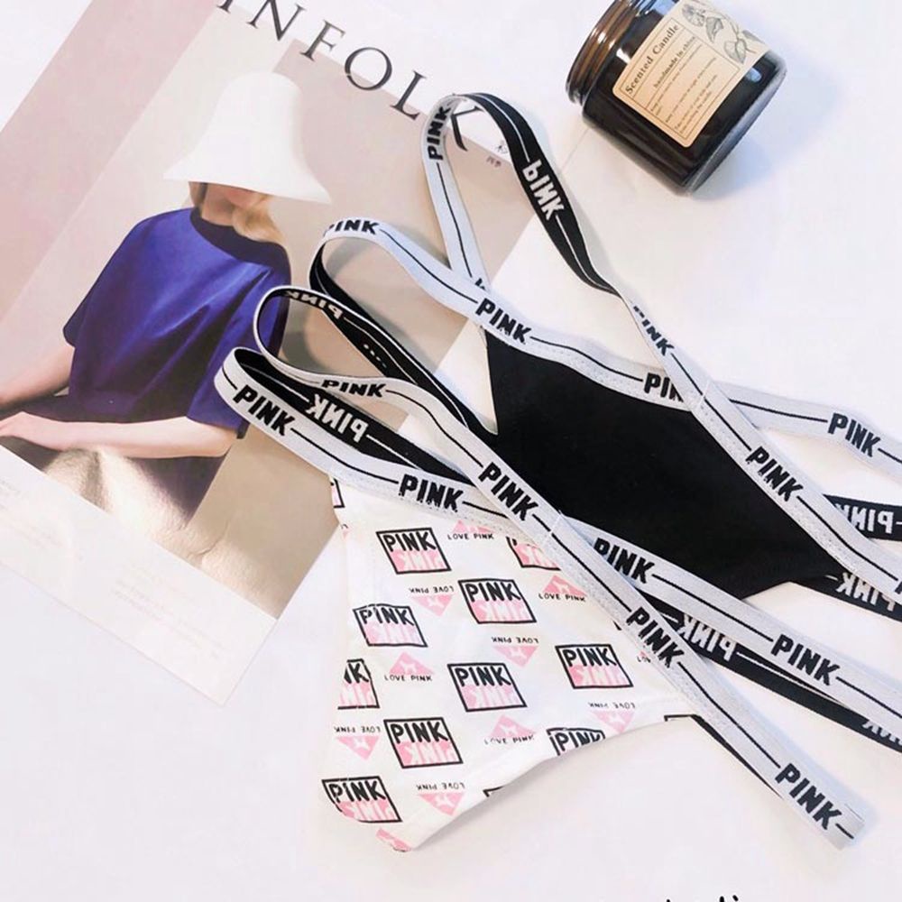 Quần lót thể thao mềm mại thoáng khí in chữ PINK dành cho nữ
