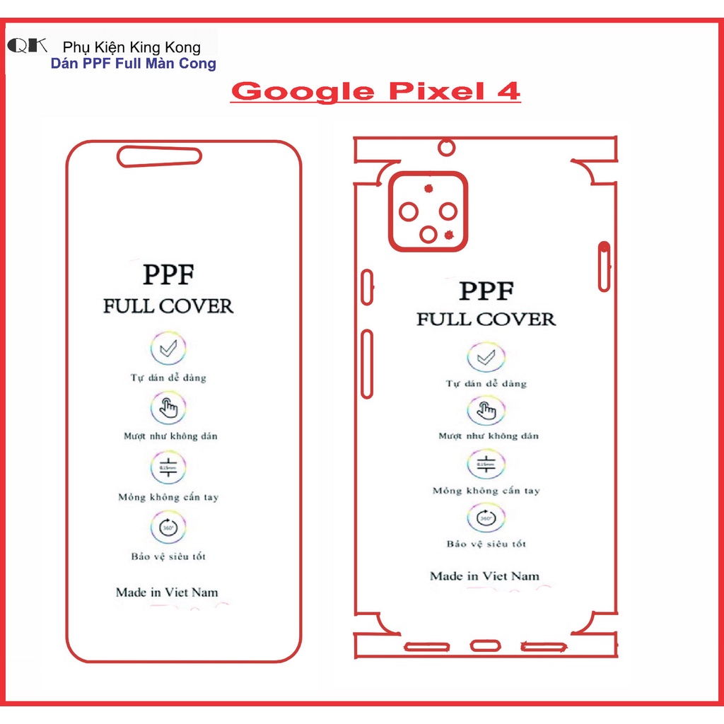Dán PPF bảo vệ màn hình Google Pixel 4 - 4XL Full màn mặt trước – sau