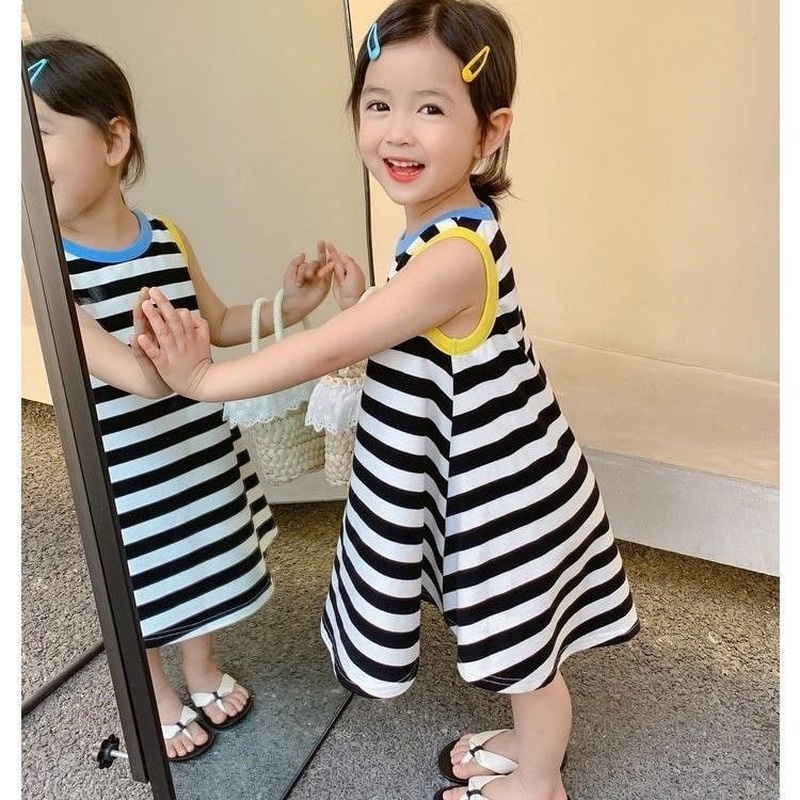 (MớI) Đầm SáT NáCh Kẻ SọC Cho Bé GáI