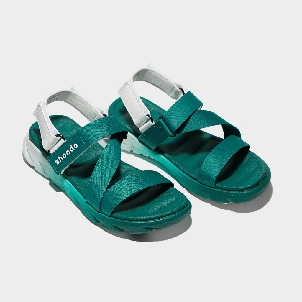 Giày Sandal Nam Nữ Unisex Shondo  F6 Sport Ombre Đế 2 Màu Xanh Trắng F6S0330