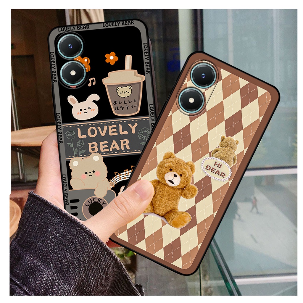 Ốp lưng Vivo Y02s in hình gấu bear dễ thương, bền đẹp.