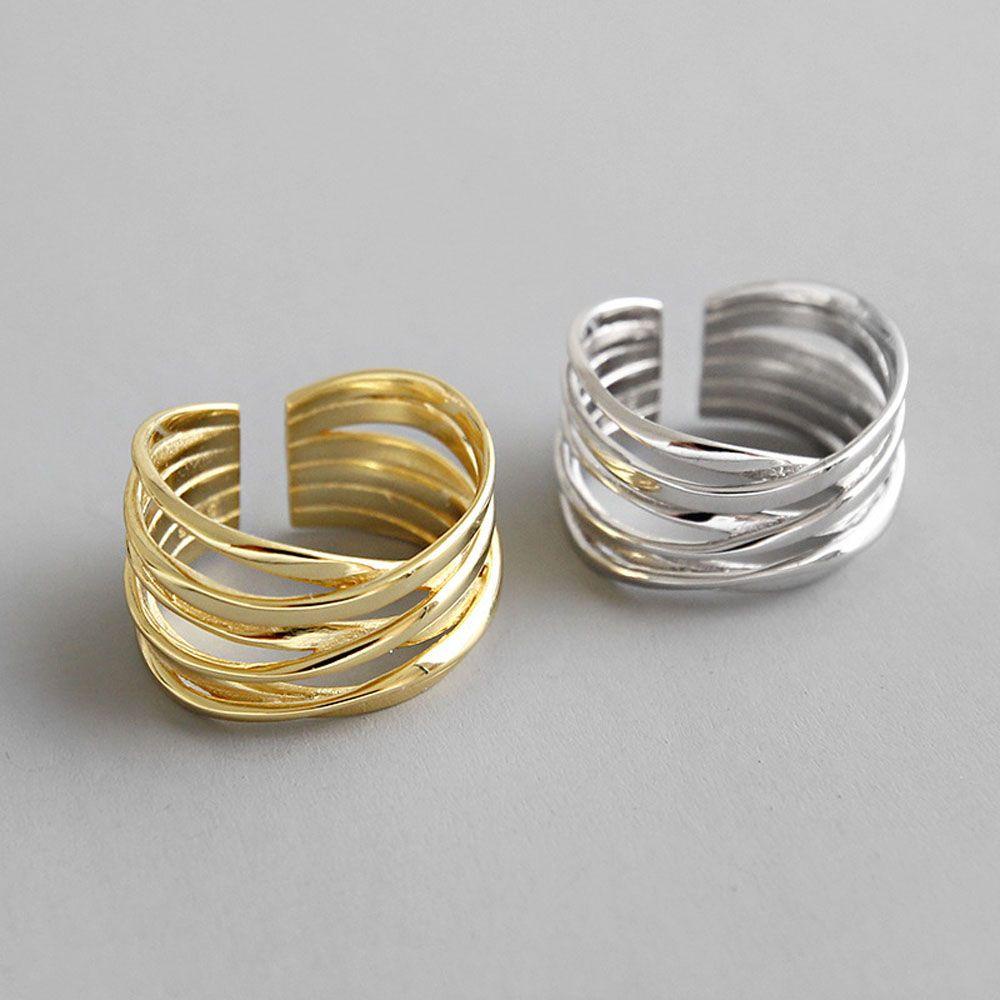 Nhẫn VANES1 Thiết Kế Hình Học Nhiều Lớp Thời Trang Cho Nữ