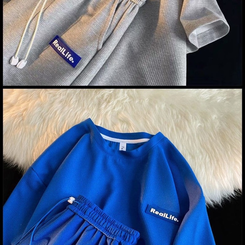 Set Áo Thun Ngắn Tay Form Rộng Và Quần Short Plus Size Thời Trang Xu Hướng Mùa Hè Cho Cặp Đôi