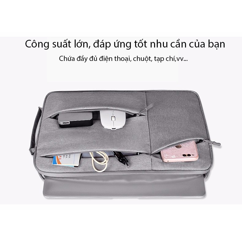 Túi chống sốc Laptop 14 inch nhiều ngăn có quai cầm KAYOND mẫu mới