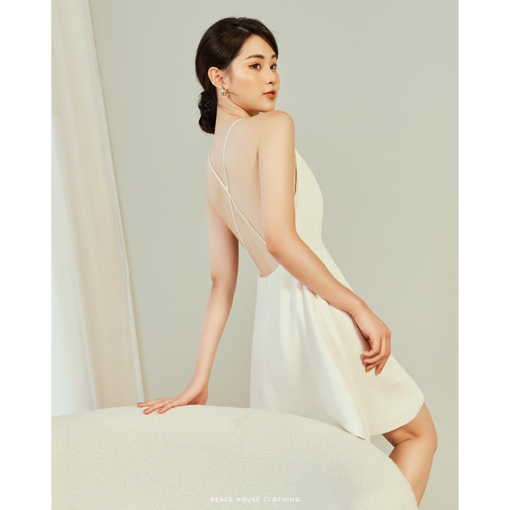 Đầm cổ yếm hở lưng xốp , Peace House Clothing