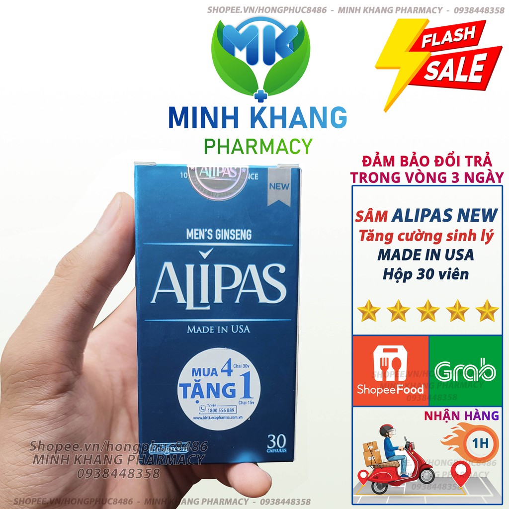 Sâm Alipas Platinum Mới ⚡Tem Tích Điểm⚡ 30 Viên - Tăng cường sinh lý phái mạnh nam giới