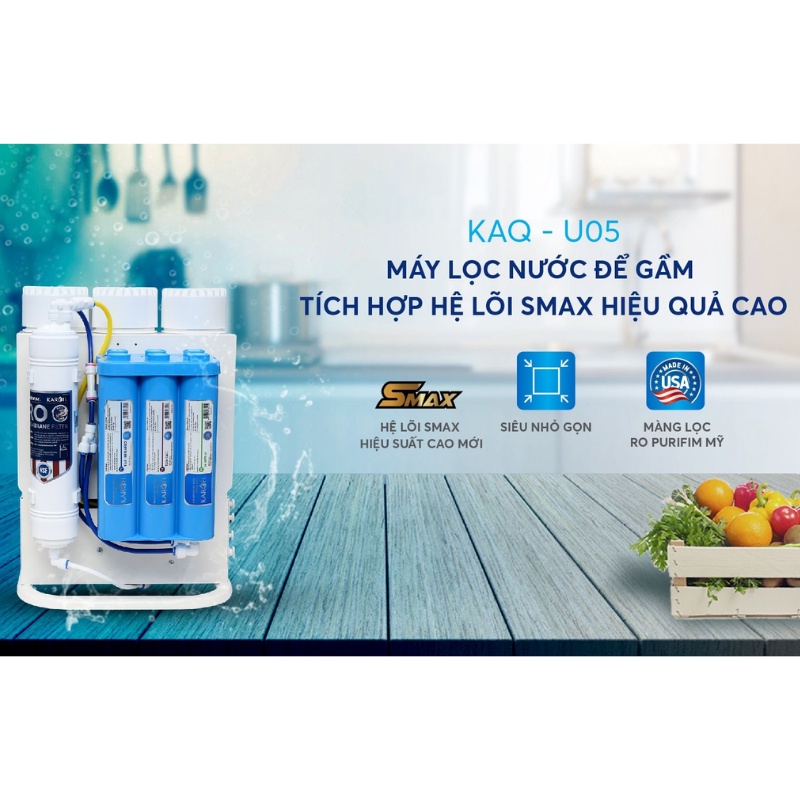 [FREESHIP HCM] Máy Lọc Nước Karofi KAQ-U05 Để Gầm, Không Tủ - 10 Lõi Lọc - Bảo Hành 3 Năm