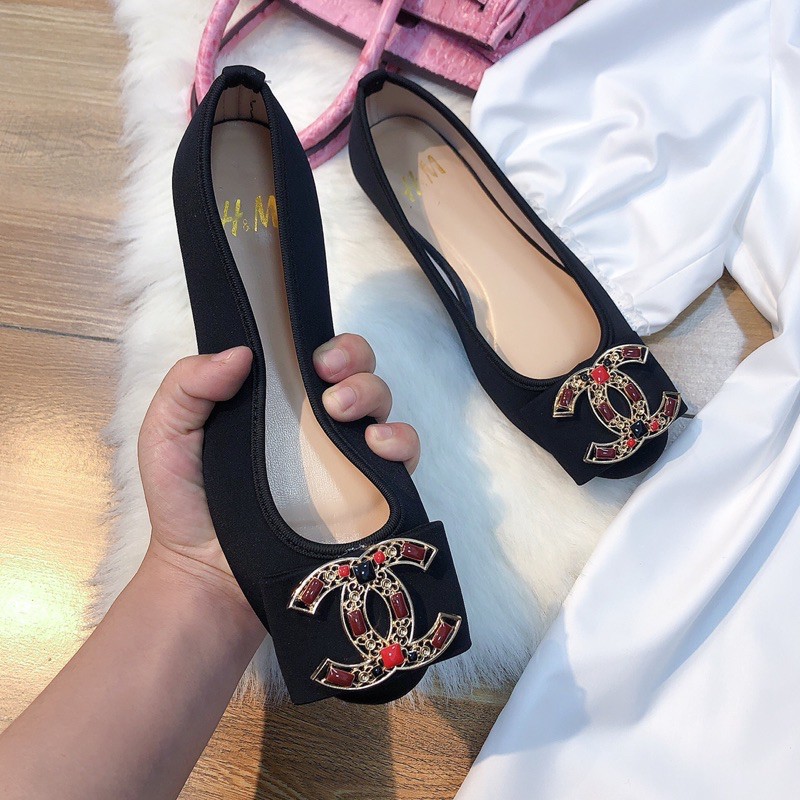 Giày búp bê đính nơ 🎀 xinh xắn chất liệu vải mềm kiểu dáng trẻ trung phong cách hàn quốc | BigBuy360 - bigbuy360.vn