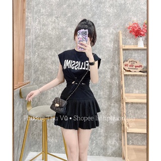 CHÂN VÁY XẾP LY 2 TẦNG CẠP CHUN CO DÃN