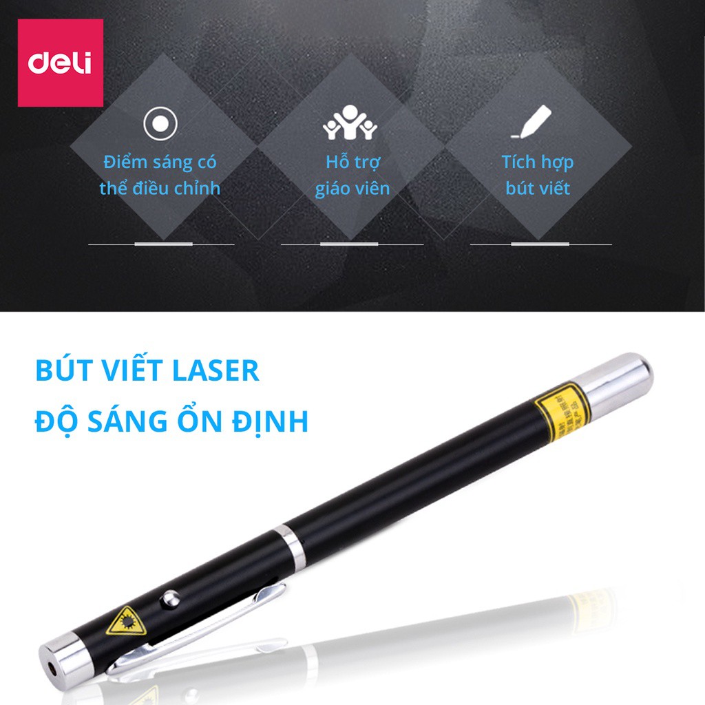 Bút Laser Deli Chỉ Bảng, Bản Đồ, Thuyết Trình Tiện Dụng, Đa Năng - Nhỏ Gọn, Có Thể Kéo Dài Dễ Dàng - 3934