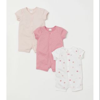 [H.m Uk] Set 3 romper bé gái bi hồng săn sale HM UK sz 6-9m