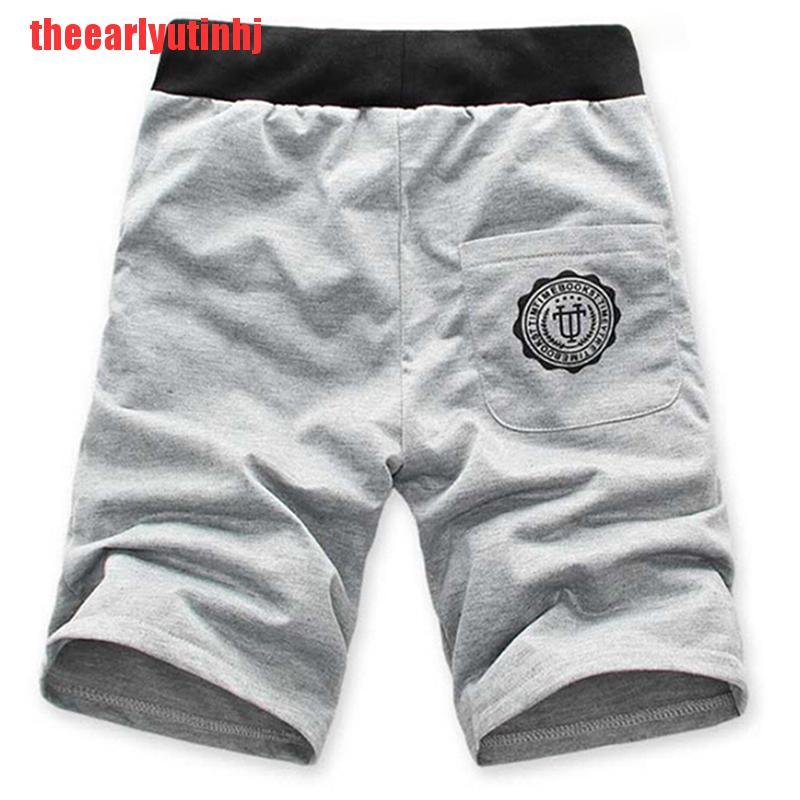 INHJ Casual Men Summer  Hip Hop Shorts Jogger Sport Short Baggy Slacks Pants