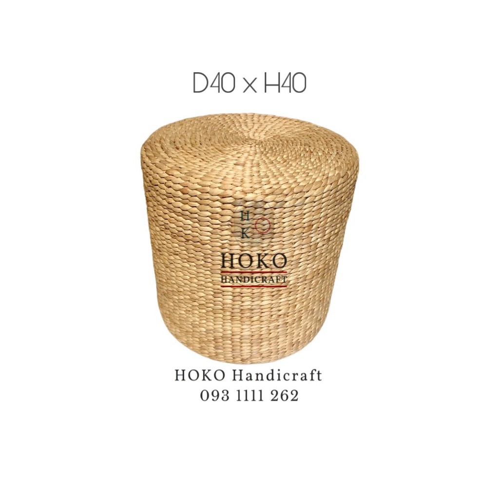 Ghế, Đôn lục bình thủ công tròn trơn D40 x H40cm - HOKO