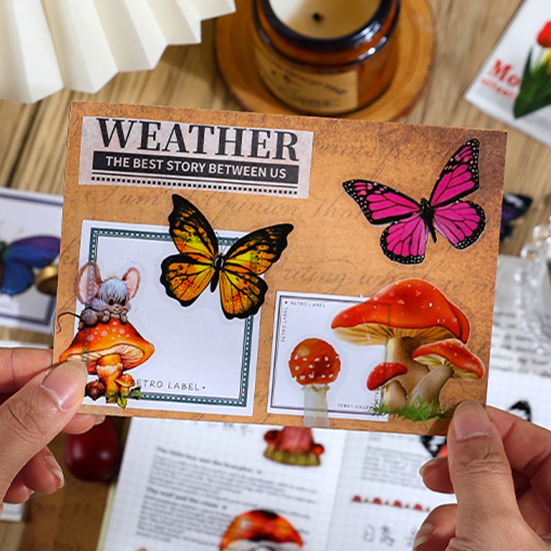 Bộ 40 Sticker Chống Thấm Nước Hình Khu Vườn Bí Mật Phong Cách Retro