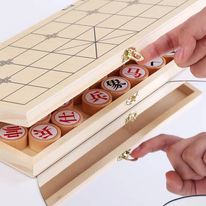 Bàn Cờ Tướng Bằng Gỗ Tự Nhiên Benrikids Kiêm Hộp Đựng Tiện Lợi - Trò Chơi Đấu Trí Hồi Hộp