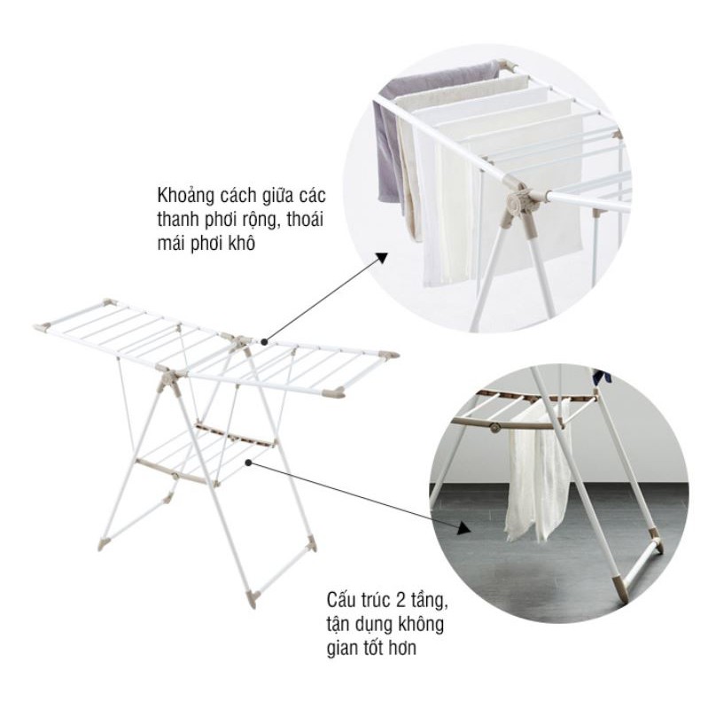 Giá Phơi Quần Áo Lock&Lock ETM542 - Màu đen nhám