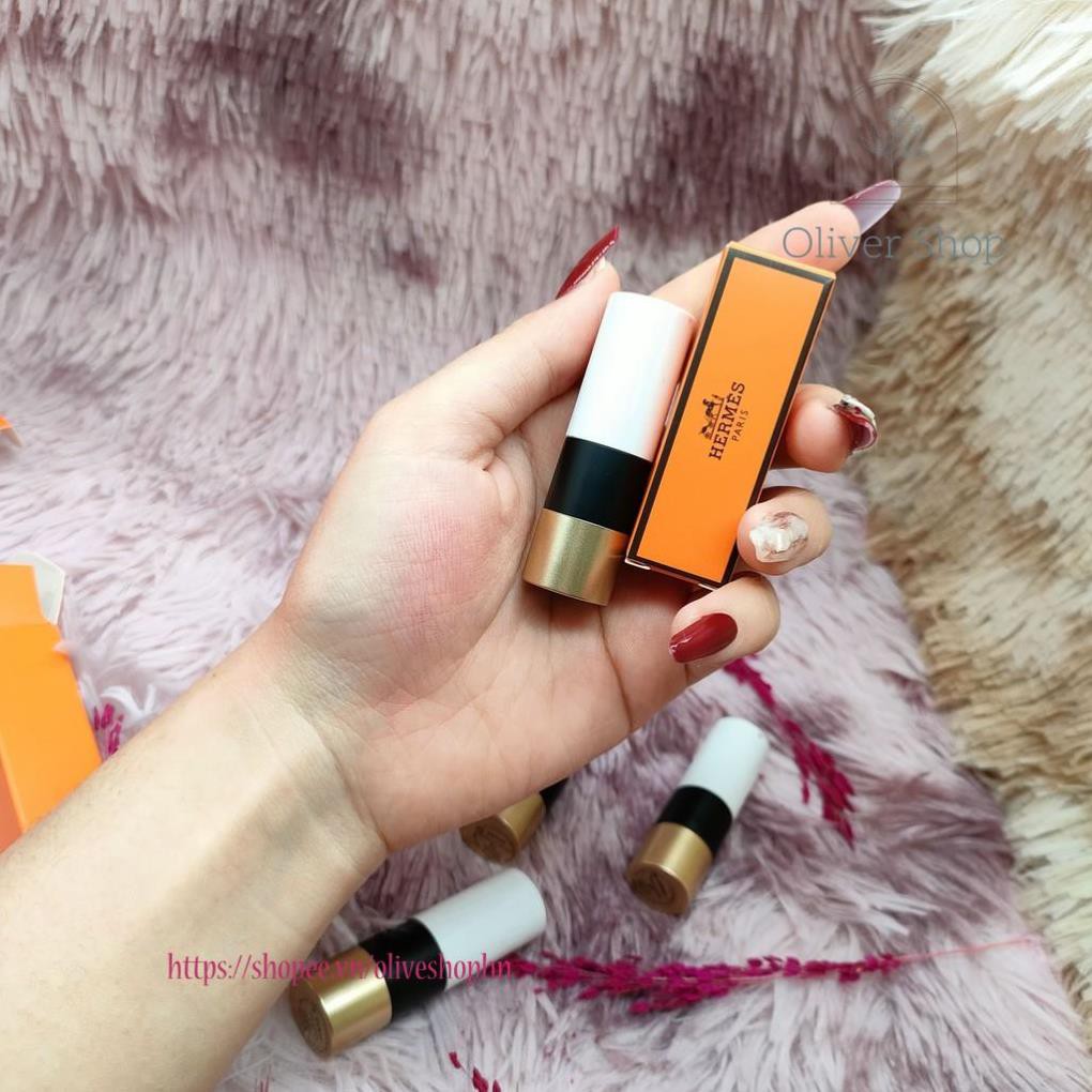 Son Hermes Satin Lipstick minisize 1.2g thiết kế biểu tượng siêu sang chảnh với bờ môi mềm mại bền màu