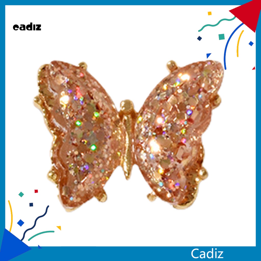 [Hàng mới về] Phụ kiện trang trí móng tay hình bươm bướm đính kim sa lấp lánh