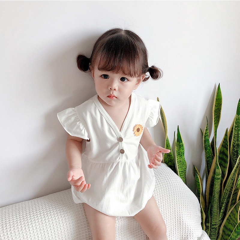 Bộ body chip cho bé gái sơ sinh mặc mùa hè vải cotton mềm mịn co giãn _ BD22