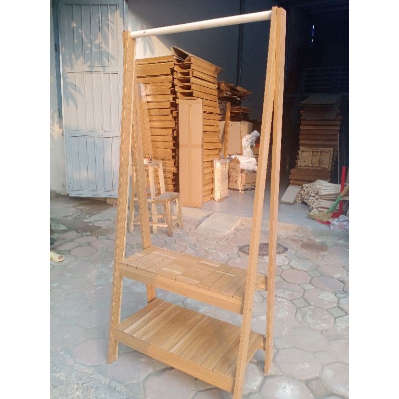 💗MIỄN SHIP 💗 Kệ Treo Quần Áo Chữ A - Giá Treo Quần Áo 2 Tầng Gỗ MDF Cao Cấp