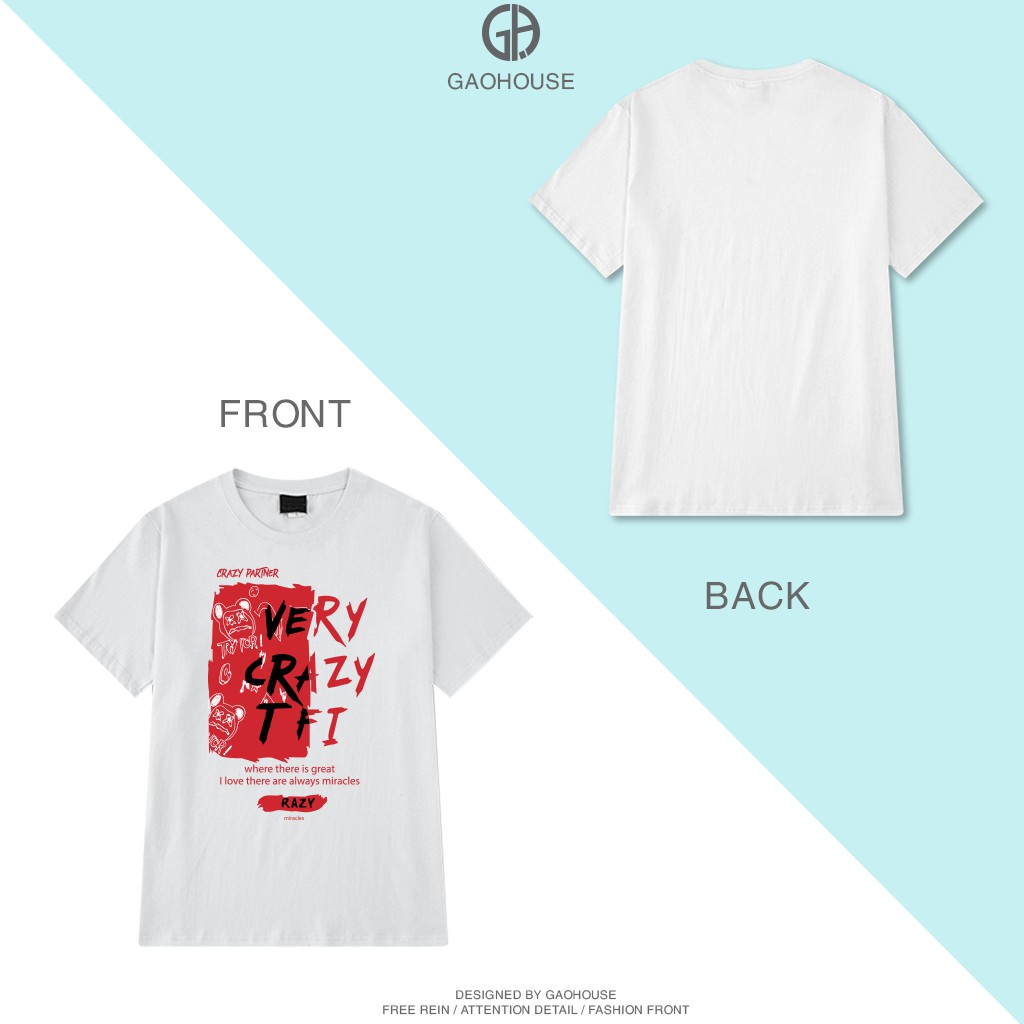 Áo thun nam nữ VERY CRAZY TFI oversize Gạo House phong cách unisex form rộng in hình chất cotton[V283]]